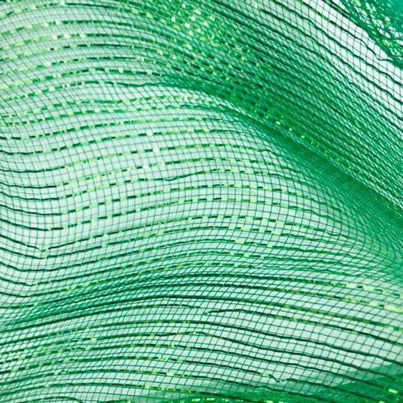 Christmas Ribbon Green White Metallic LOT Of 2 - Picture 4 of 8